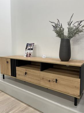 Тумба под телевизор Perfect Home Мадис/Madis 1-дверная с 2 ящиками 1D2S/165 Дуб артизан/антрацит фотография