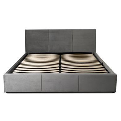 Кровать двуспальная бархатная MEBEL ELITE ALISSON Velvet 160x200 Серый фотография