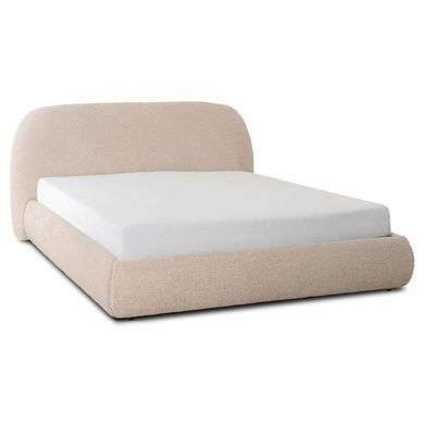 Ліжко двоспальне MEBEL ELITE ROSSO 160x200 см Беж Букле фотографія