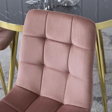 Стул бархатный MEBEL ELITE YORK Velvet, Розовый / Золотой фотография