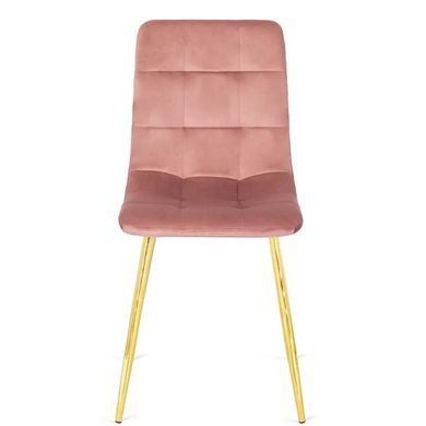 Стул бархатный MEBEL ELITE YORK Velvet, Розовый / Золотой фотография