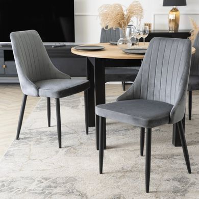 Стул бархатный MEBEL ELITE BARI Velvet Серый фотография