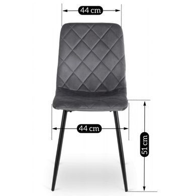 Стул бархатный MEBEL ELITE FORIS Velvet Серый фотография