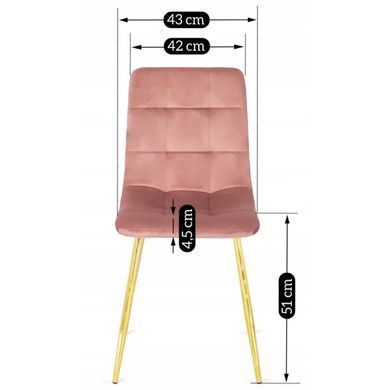 Стул бархатный MEBEL ELITE YORK Velvet, Розовый / Золотой фотография