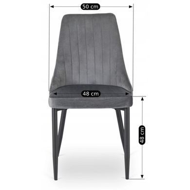 Стул бархатный MEBEL ELITE BARI Velvet Серый фотография