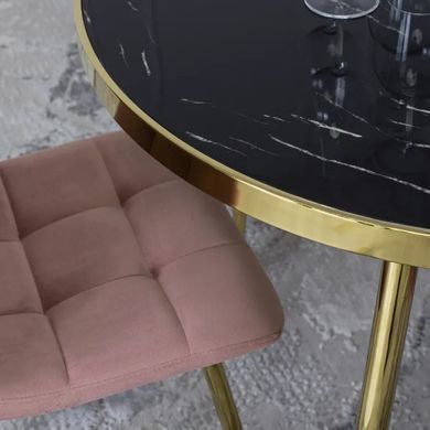 Стул бархатный MEBEL ELITE YORK Velvet, Розовый / Золотой фотография