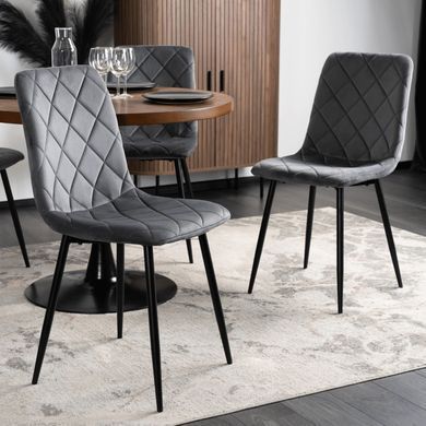 Стул бархатный MEBEL ELITE FORIS Velvet Серый фотография