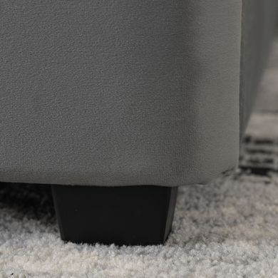 Кровать двуспальная бархатная MEBEL ELITE CROS Velvet 140x200 см Темно Серый фотография