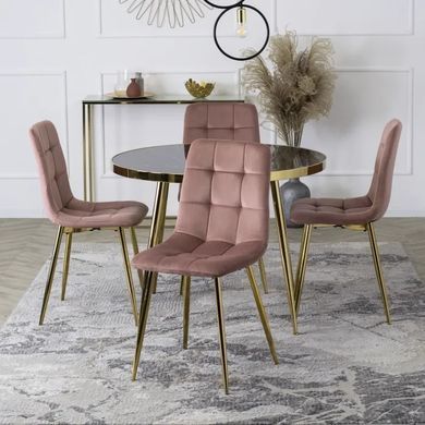 Стул бархатный MEBEL ELITE YORK Velvet, Розовый / Золотой фотография