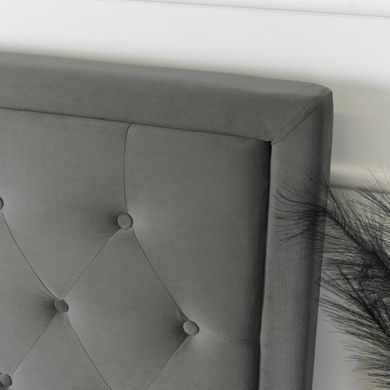Кровать двуспальная бархатная MEBEL ELITE CROS Velvet 140x200 см Темно Серый фотография