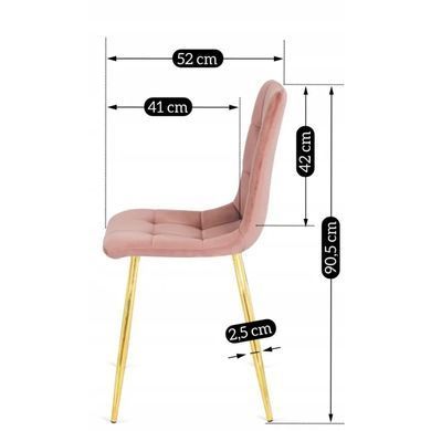 Стул бархатный MEBEL ELITE YORK Velvet, Розовый / Золотой фотография