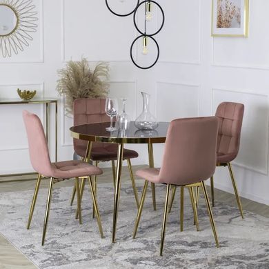 Стул бархатный MEBEL ELITE YORK Velvet, Розовый / Золотой фотография
