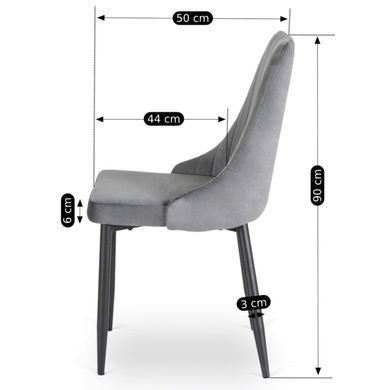 Стул бархатный MEBEL ELITE BARI Velvet Серый фотография