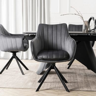 Стул поворотный MEBEL ELITE MUMBAI 2 Velvet Серый фотография