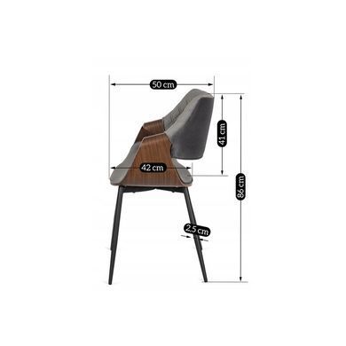 Комплект стіл MEBEL ELITE LINO 100х100 см Горіх / Чорний +4 стільці DAKOTA сірий / горіховий фотографія