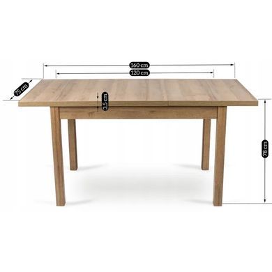 Стол раскладной MEBEL ELITE SKUBI 120(160)х75 см Дуб ривьера фотография
