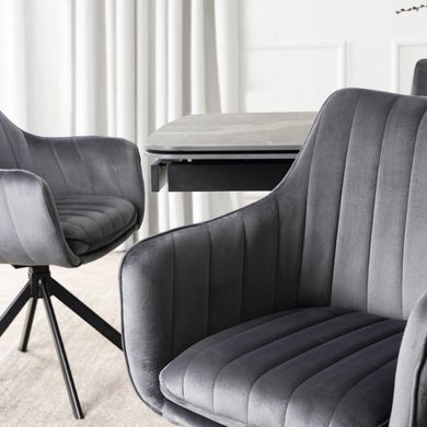 Стул поворотный MEBEL ELITE MUMBAI 2 Velvet Серый фотография