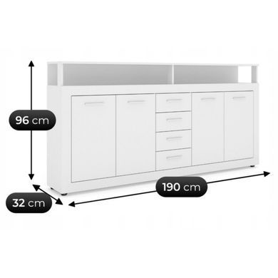 Комод MEBEL ELITE BLAGO 190 белый фотография