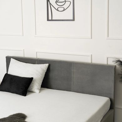 Кровать двуспальная бархатная MEBEL ELITE ALISSON Velvet 160x200 Серый фотография