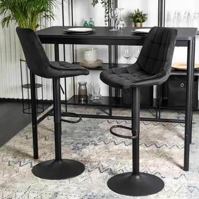 Барний стілець оксамитовий MEBEL ELITE ARCOS 2 Velvet чорний фотографія