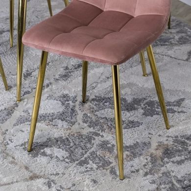 Стул бархатный MEBEL ELITE YORK Velvet, Розовый / Золотой фотография