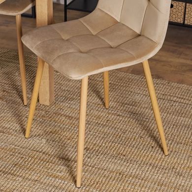 Стул бархатный MEBEL ELITE FREDY Velvet, Бежевый фотография