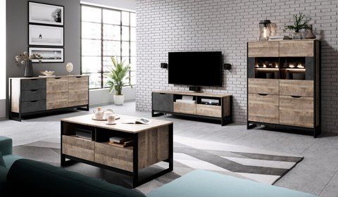 Стінка Perfect Home Арден / Arden B Дуб санд гранж/матера фотографія