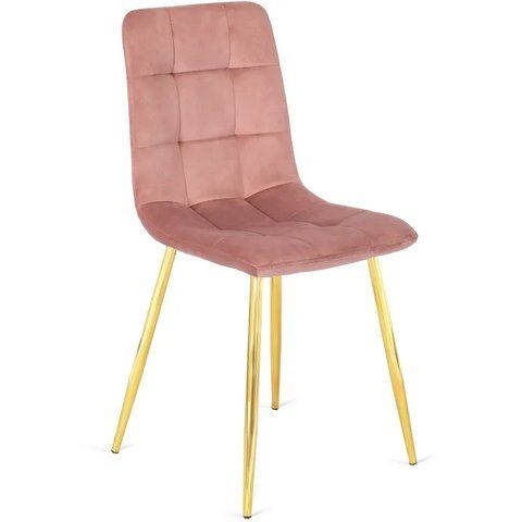 Стул бархатный MEBEL ELITE YORK Velvet, Розовый / Золотой фотография