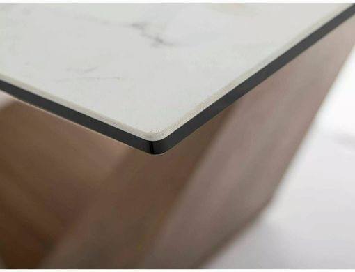 Cтол раскладной BONUCCI CERAMIC STATUARIO VENATO Signal 200(250)x98 Белый Мат / Орех фотография