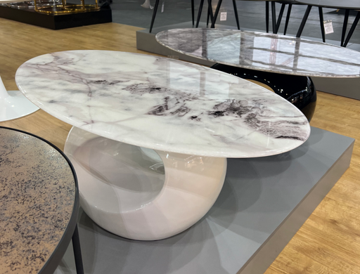 Журнальный столик ETNA Ceramic Signal 110x60 Белый Эффект Мрамора / Белый Лакированный фотография