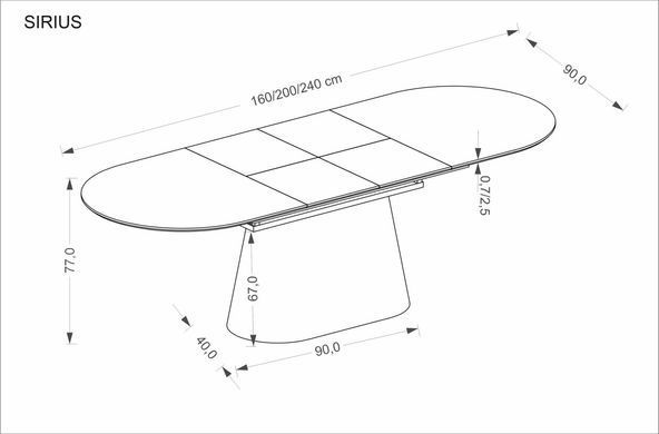 Стол обеденный SIRIUS Halmar 160(240)x90 белый мрамор/натуральный фотография