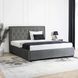 Кровать двуспальная бархатная MEBEL ELITE CROS Velvet 140x200 см Темно Серый
