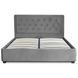 Кровать двуспальная бархатная MEBEL ELITE CROS Velvet 140x200 см Темно Серый