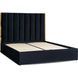 Ліжко двоспальне оксамитове MEBEL ELITE EMILIO Velvet 160x200 см Чорний