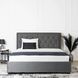Кровать двуспальная бархатная MEBEL ELITE CROS Velvet 140x200 см Темно Серый