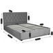 Кровать двуспальная бархатная MEBEL ELITE CROS Velvet 140x200 см Темно Серый