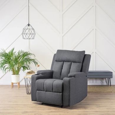 Крісло реклайнер MEBEL ELITE KOBI 2 тканина Темно-сірий фотографія
