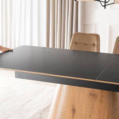 Стіл розкладний MEBEL ELITE LIZBONA 160(200)х90 см Чорний/Дуб фотографія
