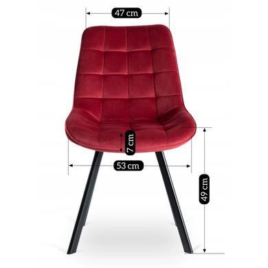 Стул бархатный MEBEL ELITE RICK Velvet, Бордовый фотография