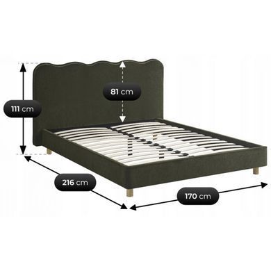 Кровать двуспальная MEBEL ELITE IZMIR 160x200 см Зеленый фотография