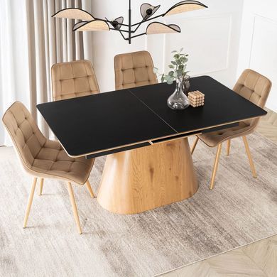 Стіл розкладний MEBEL ELITE LIZBONA 160(200)х90 см Чорний/Дуб фотографія