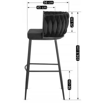 Барный стул бархатный MEBEL ELITE FLORES Velvet черный / черный фотография