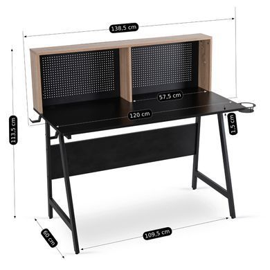 Письменный стол MEBEL ELITE ICE 138,5 см Черный/Дуб фотография