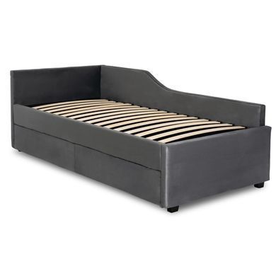 Кровать бархатная MEBEL ELITE JONAS Velvet 90x200 Сеерий фотография