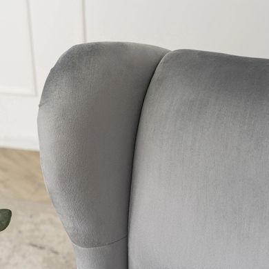 Кресло мягкое бархатное MEBEL ELITE KLARIS 2 Velvet Серый фотография