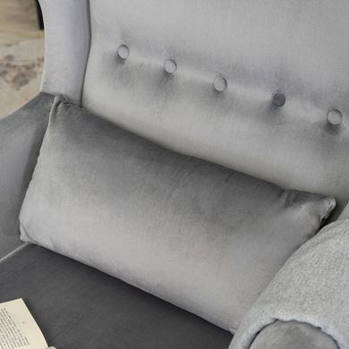 Кресло мягкое бархатное MEBEL ELITE KLARIS 2 Velvet Серый фотография