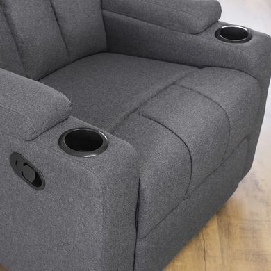 Крісло реклайнер MEBEL ELITE KOBI 2 тканина Темно-сірий фотографія