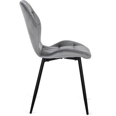 Стул бархатный MEBEL ELITE LUCKY Velvet, Серый / Черный фотография