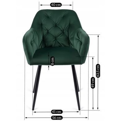 Стілець оксамитовий MEBEL ELITE VIKI Velvet зелений фотографія