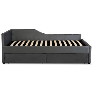 Кровать бархатная MEBEL ELITE JONAS Velvet 90x200 Сеерий фотография